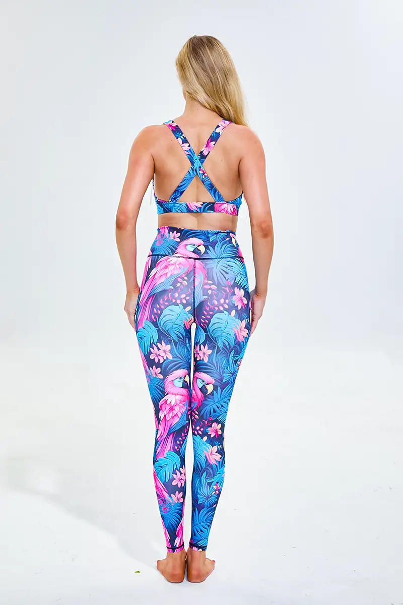 Ladies Cardio Sports Crop Top and Wrap Band Full Length Leggings2