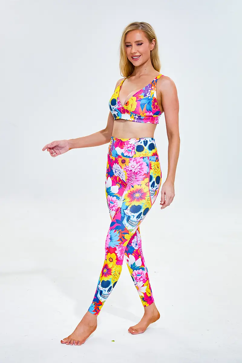 Ladies Surf Sports Crop Top and Full Length Panelled Leggings1